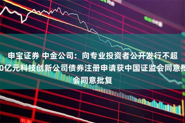 申宝证券 中金公司：向专业投资者公开发行不超100亿元科技创新公司债券注册申请获中国证监会同意批复