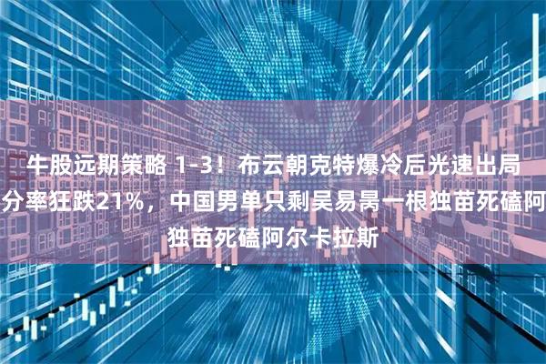 牛股远期策略 1-3！布云朝克特爆冷后光速出局，一发得分率狂跌21%，中国男单只剩吴易昺一根独苗死磕阿尔卡拉斯